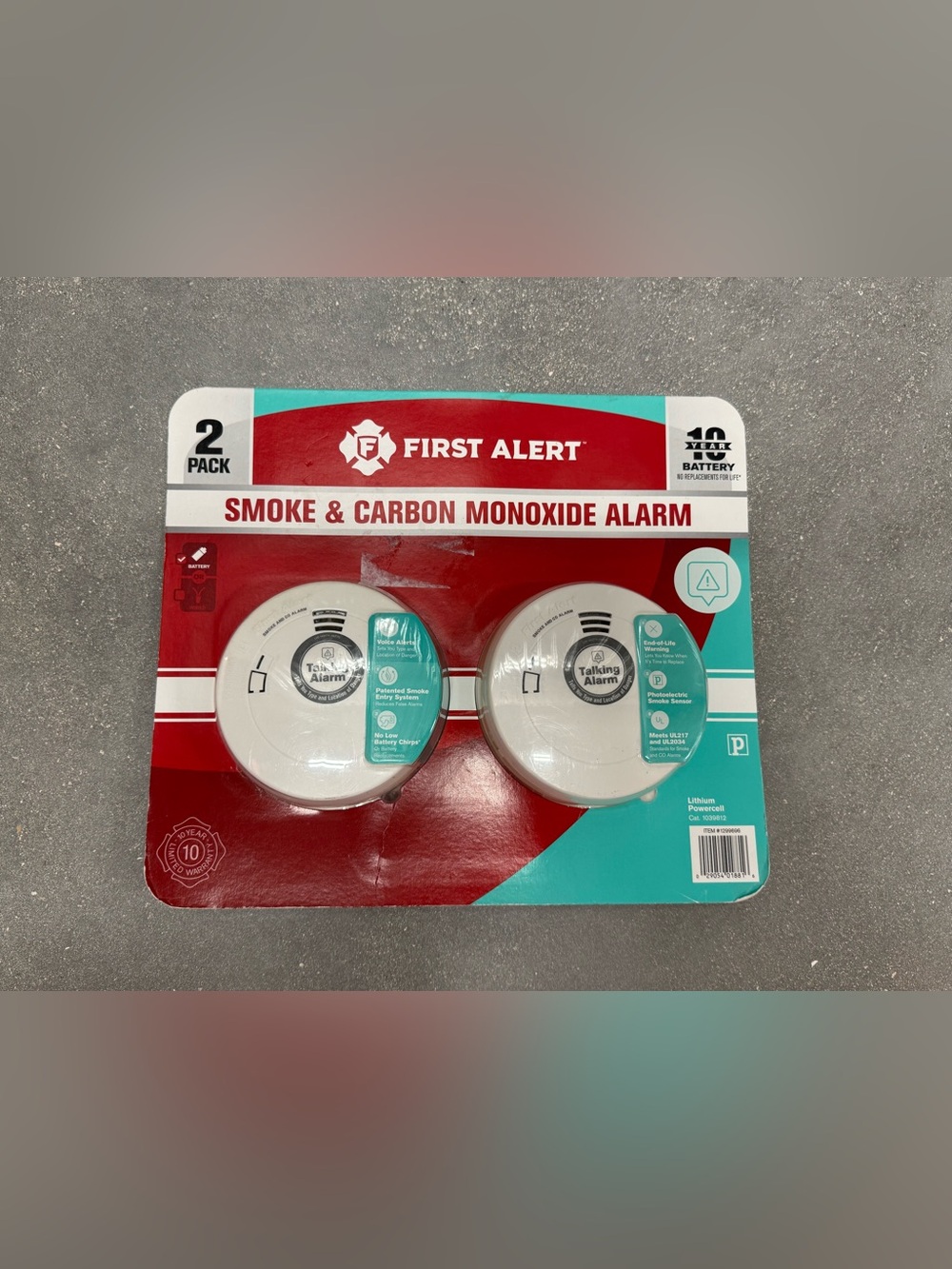 First Alert Smoke & Carbon Monoxide Alarm Voice Alerts - Factory Sealed 2-Pack